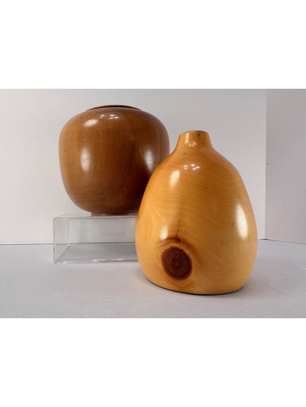 Vintage Howβs Your Aspen Hand Turned Rocky Mountain Aspen Wood Vase Pair